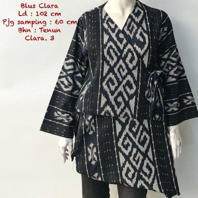 Blus Clara Tenun Troso Jepara Lurik Asli