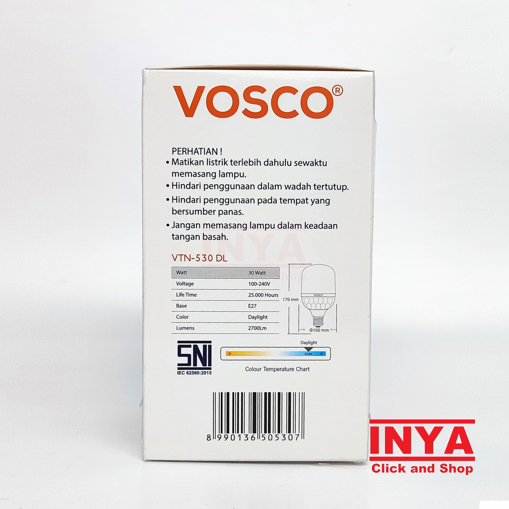 BOHLAM LED VOSCO PUTIH DAYLIGHT 30W - Lampu Bulb