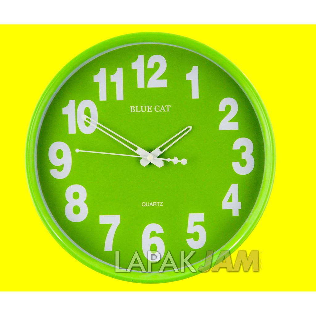 Jam Dinding Minimalis Warna Pink Biru Hiasan Dinding Bagus BlueCat 2552