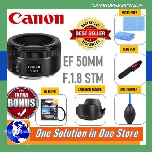 LENSA FIX CANON 50MM F 1.8 STM BARU ORIGINAL DAN BERGARANSI 1 TAHUN