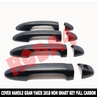 Cover Handle Pegangan Pintu Grand Yaris 2018 Non Smart Key Carbon