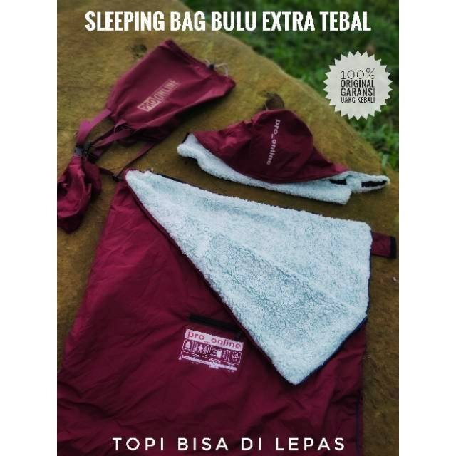 Sleeping Bag Polar Bulu pro_online Extra Tebal - Small Compres