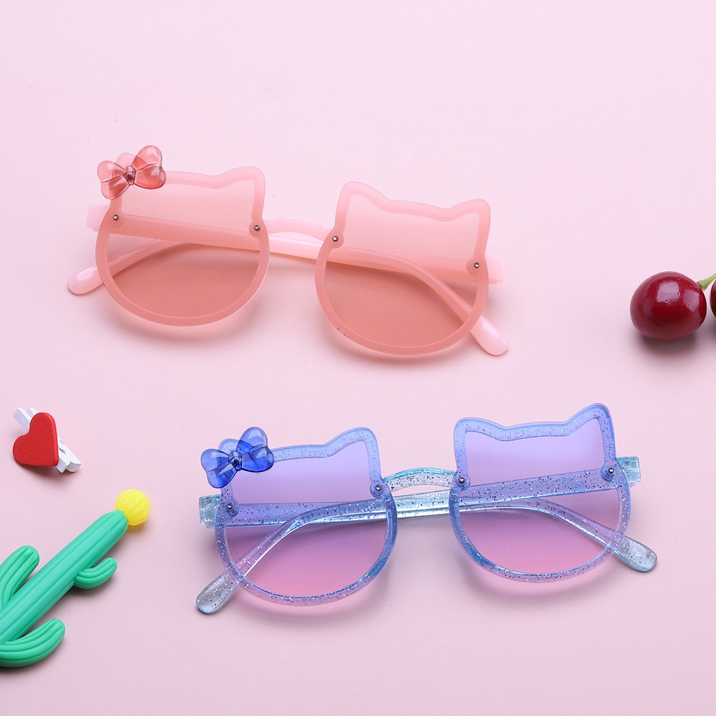 Sunglasses For Kids Cartoon Kitten Girls Cute Bowglasses