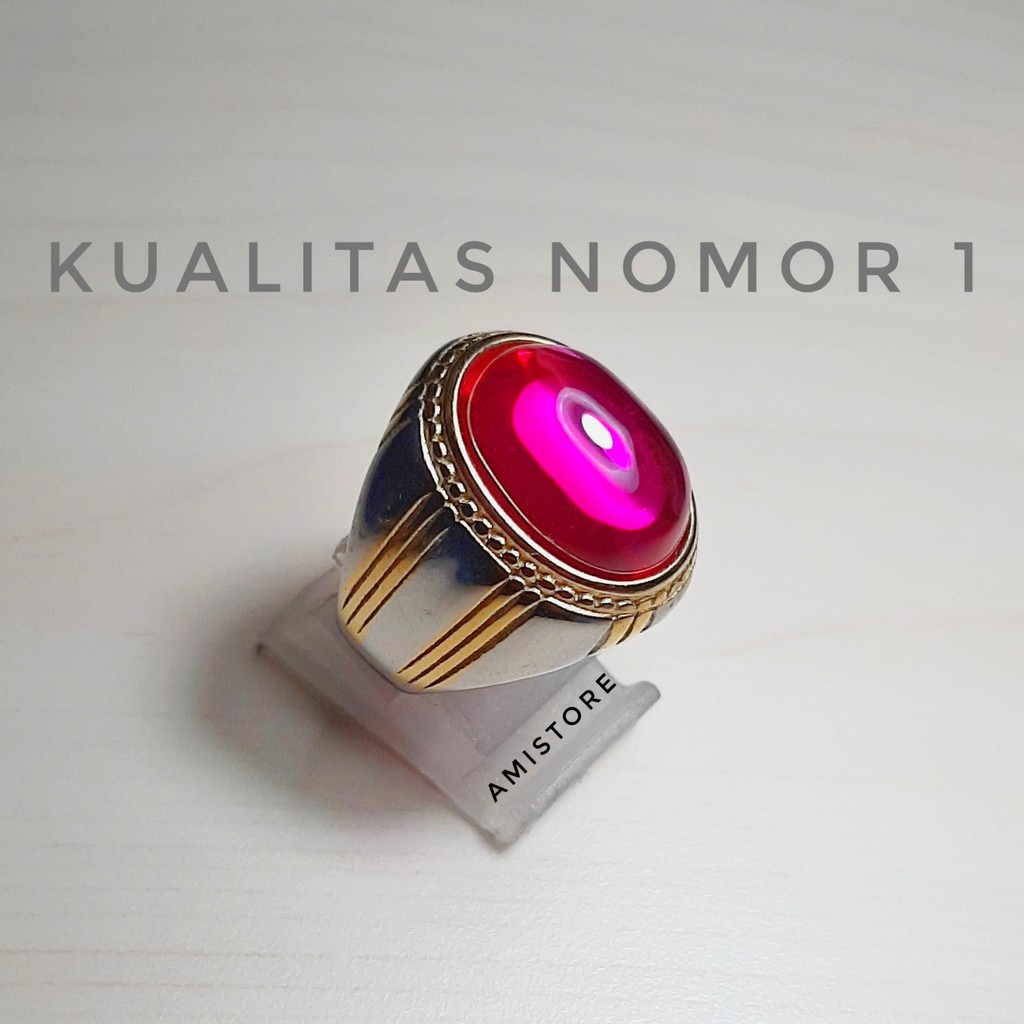 Batu Cincin Merah Siem Siam Kualitas Nomor Satunya Ring Titanium Shopee Indonesia