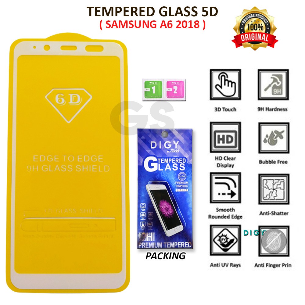 Tempered Glass 5D Rakki Full Layar Samsung A01 A5 2016 A6 2018 A6 PLUS A6S  A8S A10S A11 M11 J2 J2 P