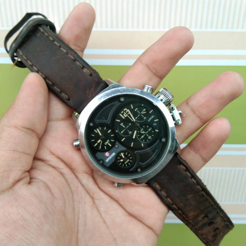 HABIS TERJUAL) Jam Tangan Pria Expedition EXP E6396M Original 3 Waktu Original Preloved/Second/Bekas