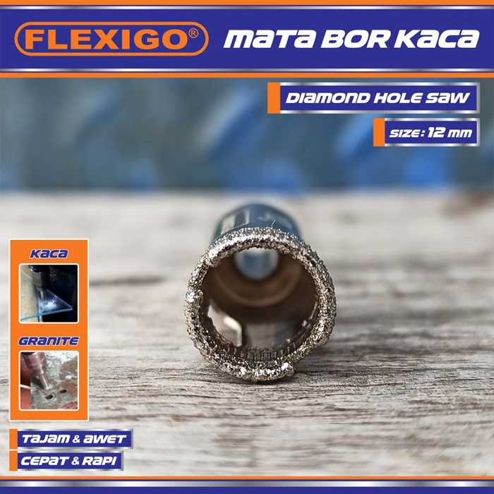 Mata Bor Kaca, Grantie 12 mm Original Flexigo Diamond Hole Saw