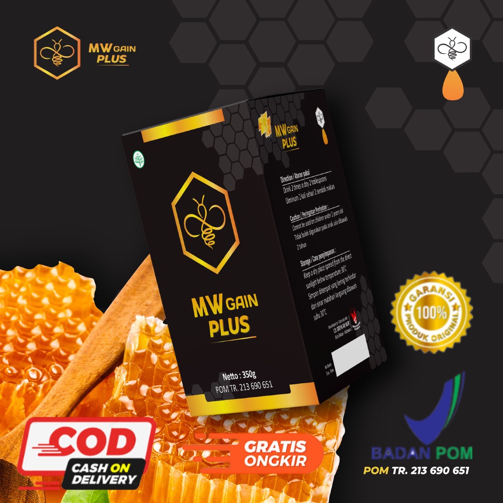 MASTER WEIGHT GAIN PLUS HONEY 100% Original MW GAIN Madu Suplemen Herbal Penggemuk Badan Obat Gemuk 