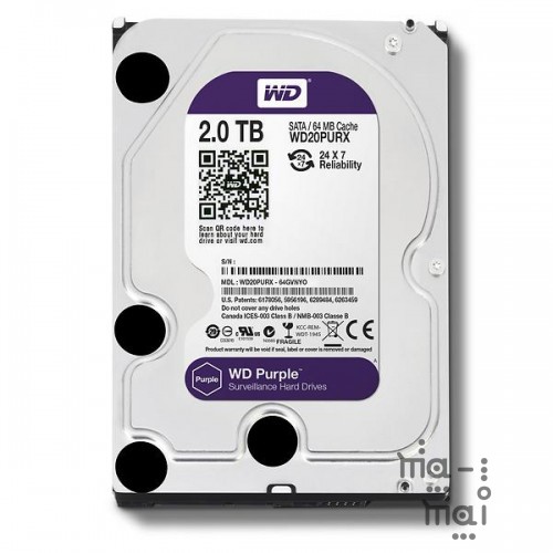 WD PURPLE WD20PURZ 2 TB 3,5&quot; SURVEILLANCE CCTV WD PURPLE 2TB