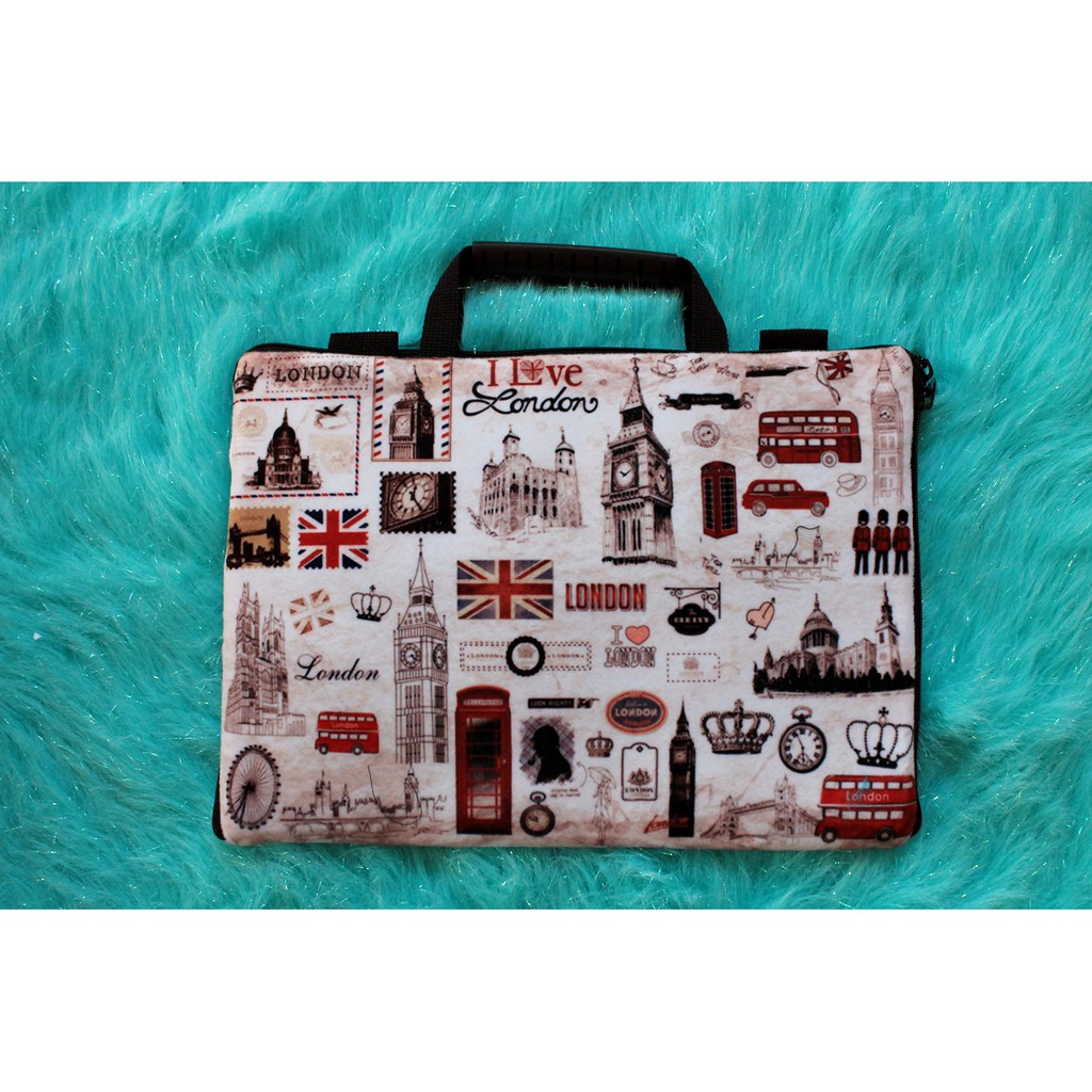  Tas  Laptop  London Art Full Sablon 10in 11 12inch 13 