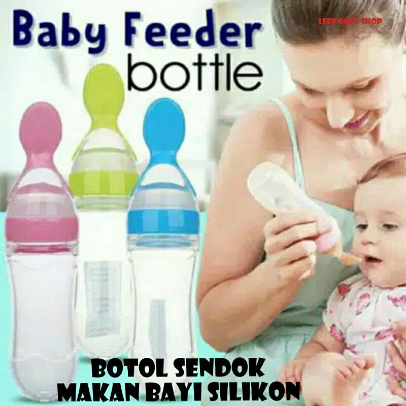 Botol Susu Sendok Mpasi Full Silicone/Sendok Botol Silikon BPA Free