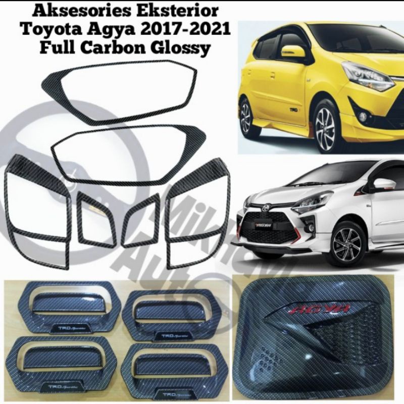 PAKET GARNISH LAMPU-HANDLE-OUTER-TANK COVER CARBON AGYA 2017-2021