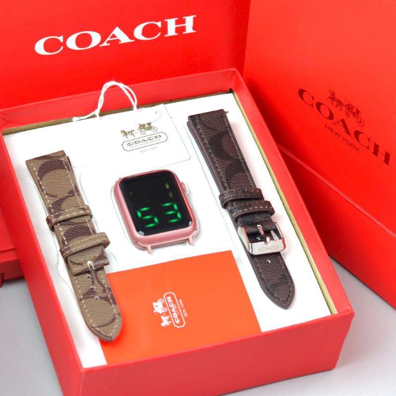 Promo  Jam Tangan Coach Wanita Terbaru Tali Kulit Free Sesuai Foto