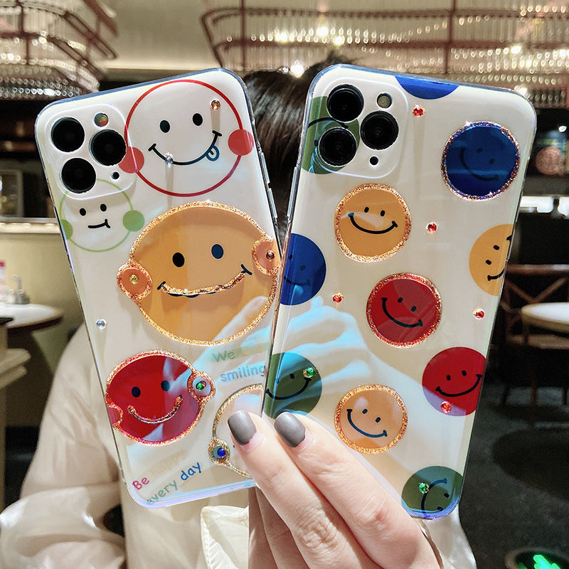 Soft Case Silikon Motif Smiley Face Untuk iPhone 12 12promax 7 8Plus SE X XS XR XSMAX 11 Pro Max