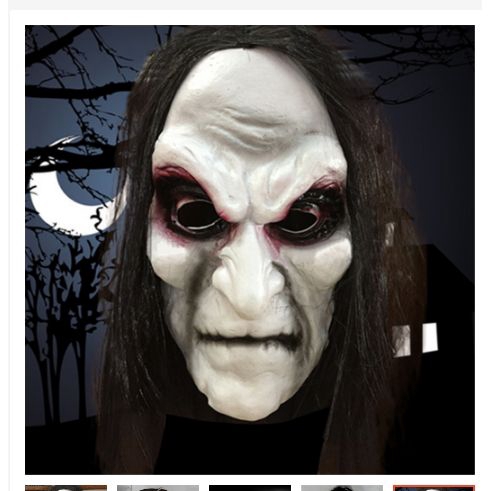 Topeng Hantu Rambut Panjang Warna Hitam-Topeng-Hantu