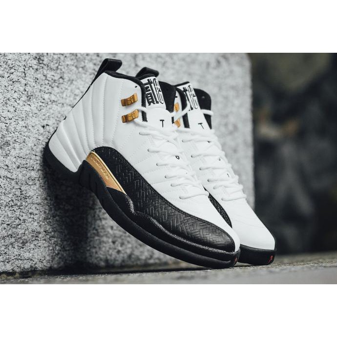 PR00M000 Nike High Air Jordan 12 XII TAXI White Black CNY Special Edition PK Murah