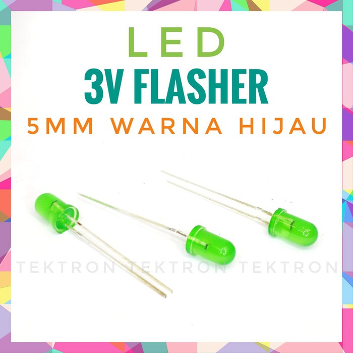 LED Kedip 3V 5mm warna hijau 3vdc