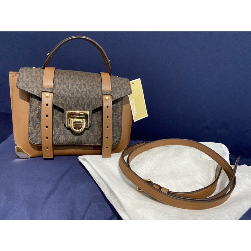 Tas Branded Sling MK Manhattan school satchel brown Michael Kors preloved second like new