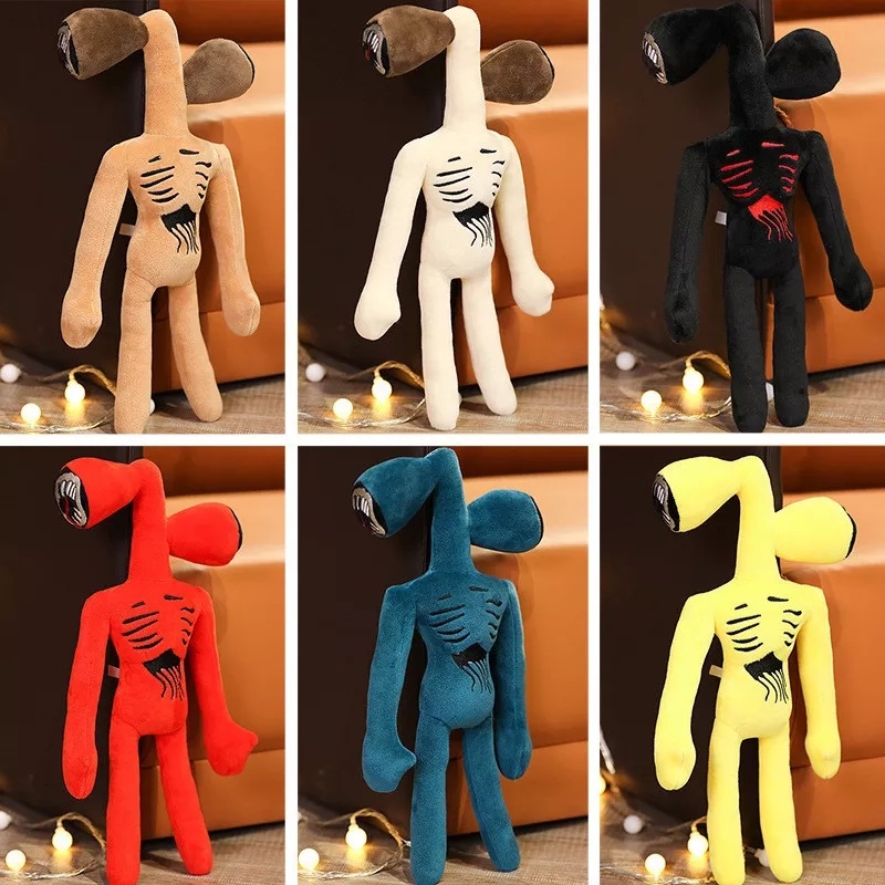 Mainan Boneka Stuffed Plush Karakter Sirene Head Warna Hitam Putih Ukuran 30-40cm Untuk Anak