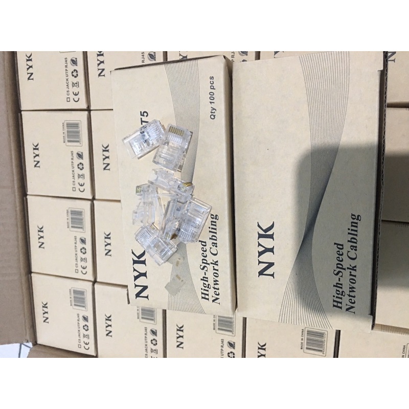 Connector Rj45 NYK isi 100pcs - Konektor Rj 45 isi 100pcs Cat5 NYK Original