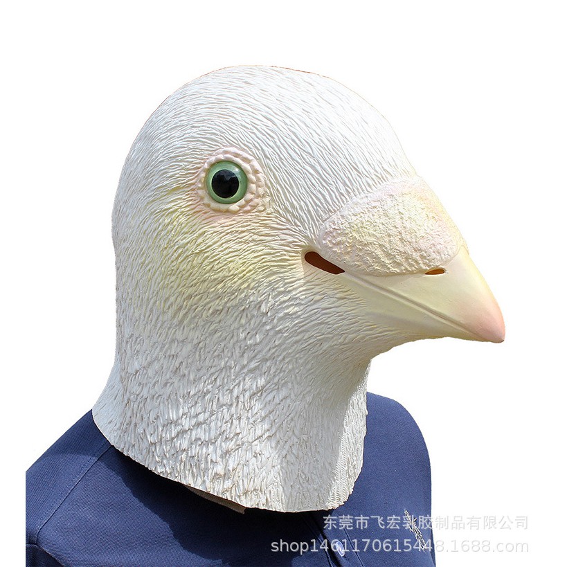 TOL-41 topeng latex karet full head kepala burung merpati putih animal mask