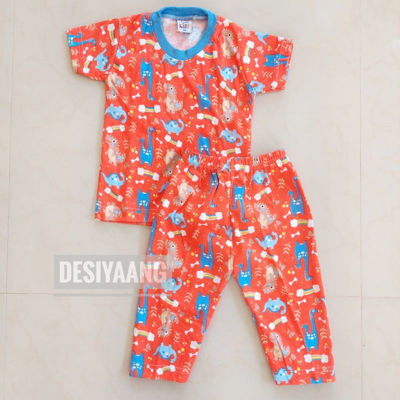 Piyama Bayi QKIDS Size Xs Usia 1 tahun Lengan Pendek Celana Panjang Motif