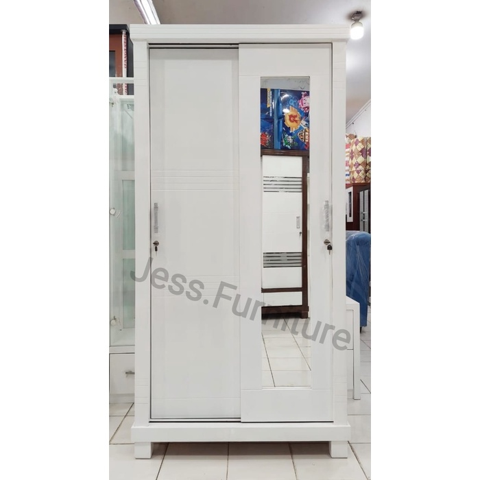 Lemari Baju 2Pintu Sliding / Lemari Pakaian Pintu Geser , Lemari Pakaian Geser 2Pintu , Lemari Baju 