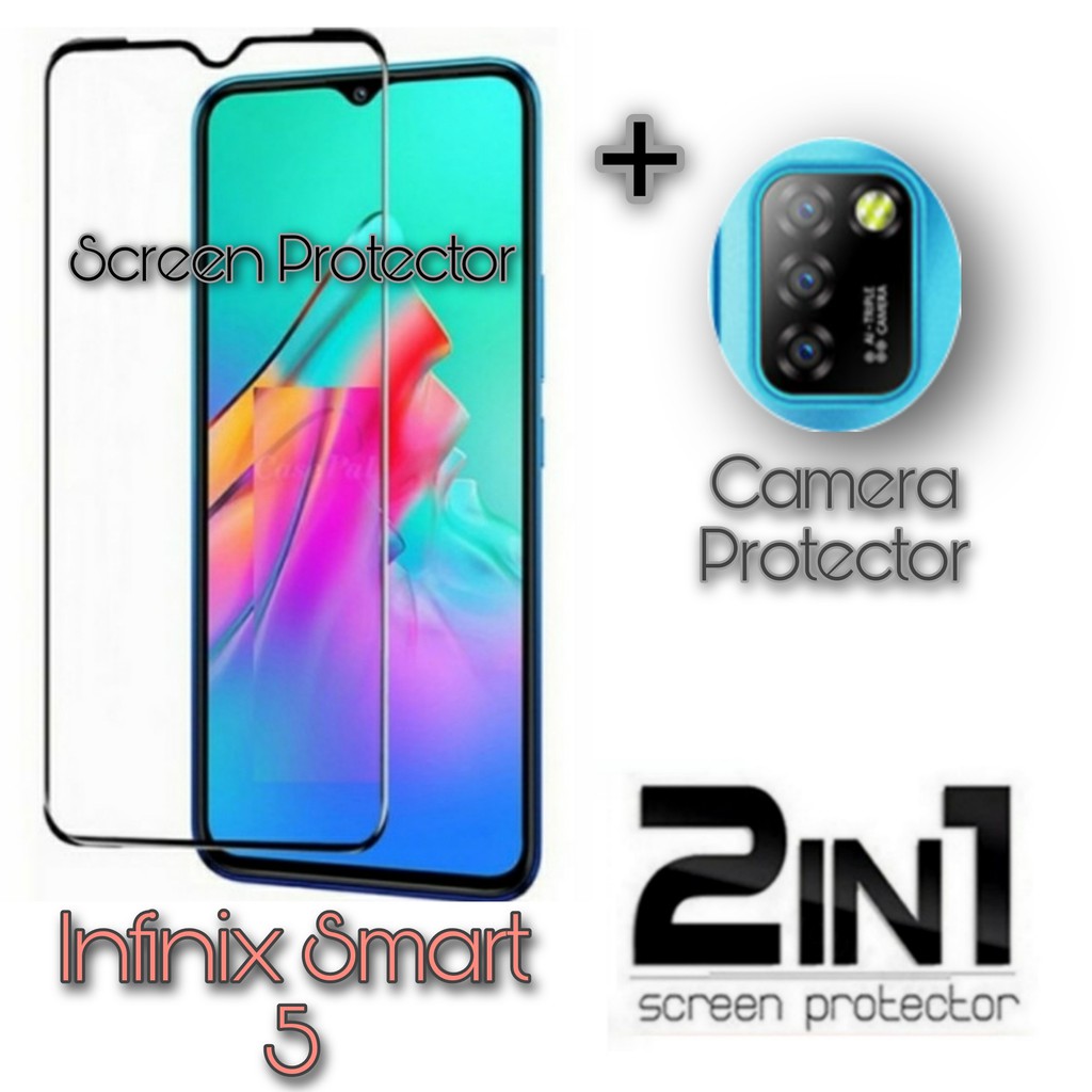 Tempered Glass Infinix Smart 5 Paket Pelindung Kamera Belakang Screen Ptotector