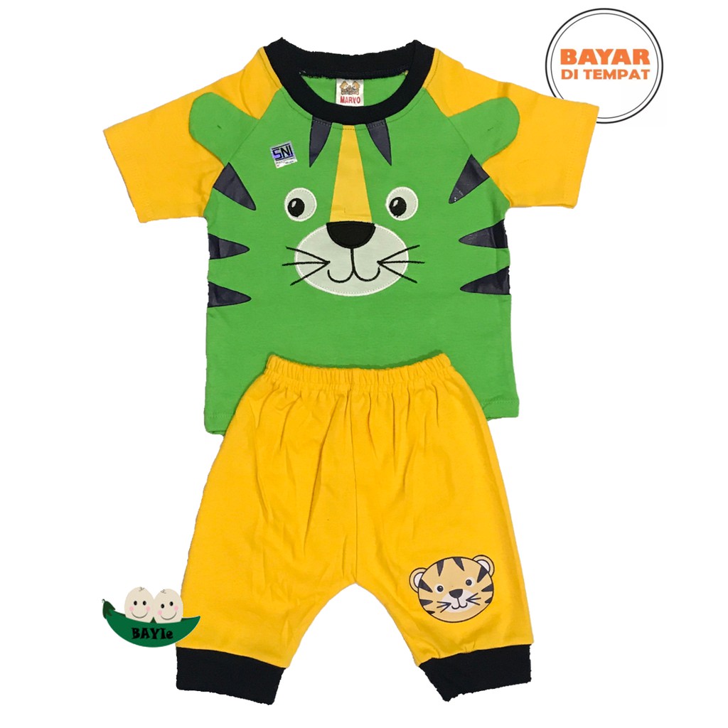 BAYIe - Setelan Baju + Celana Joger Bayi/Anak Laki-Laki motif TIGER MARVO umur 3-12 Bulan SNI