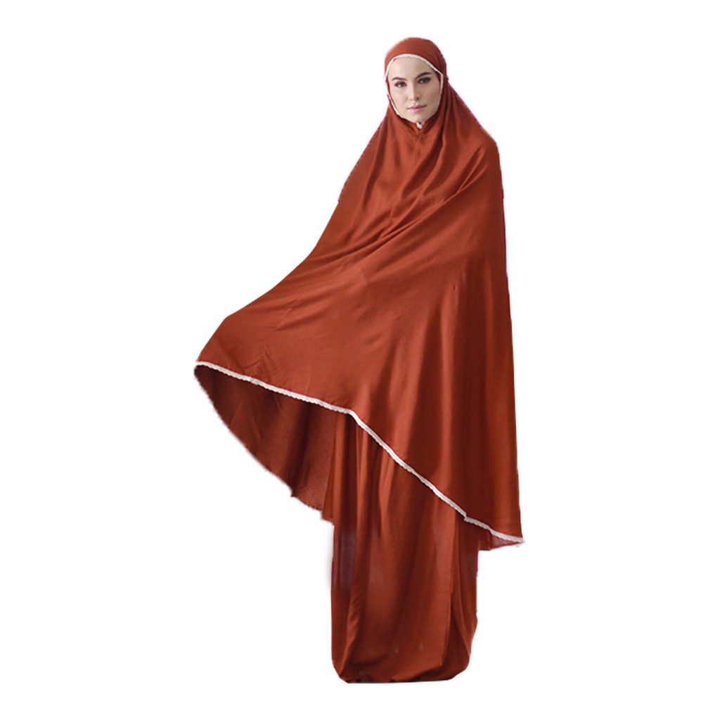 Mukena Tazbiya Plain BRICK / Mukena Polos MERAH BATA / Mukena Polos Jumbo