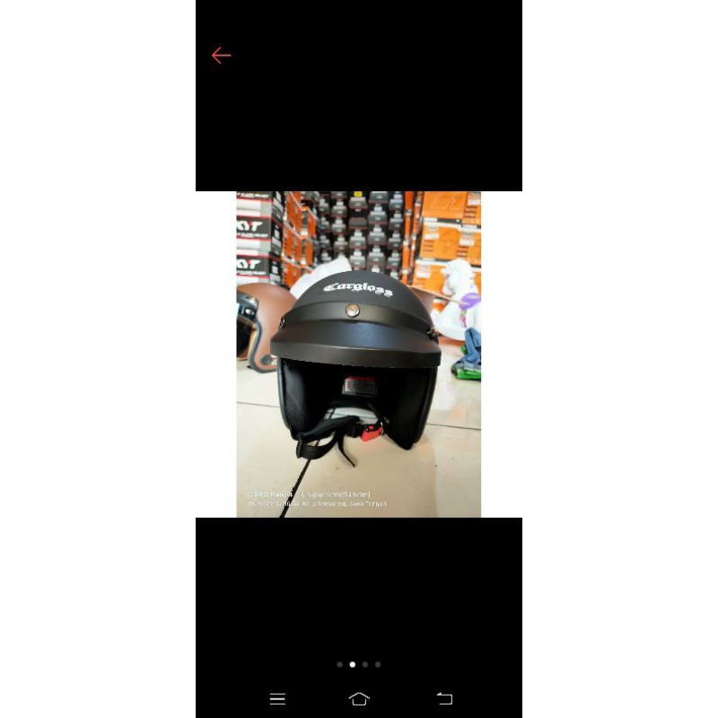 HELM CARGLOSS RETRO BLAK DOFF PAKKING KARDUS