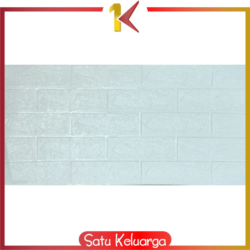 SK-C206 Wallpaper Dinding Foam 3D Kecil Motif Batu Bata / Walpaper Stiker Dinding Dekorasi Kamar-Batu Bata PUTIH