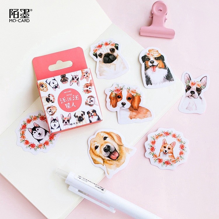 45 pcs Stickers DOGS Deco Diary DIY Planner Bujo  Journal-stiker lucu murah aesthetic