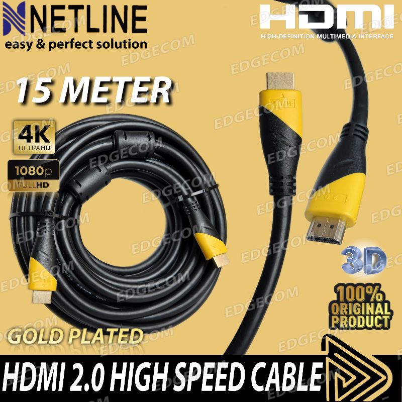 Kabel HDMI Male to Male V2.0 15 Meter NETLINE