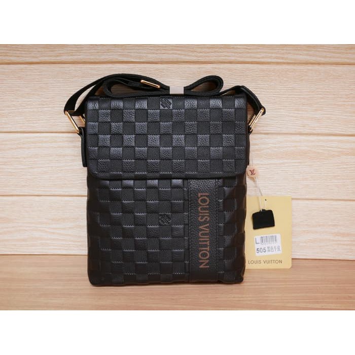 ☆ Tas Pria Slempang Taspria Selempang Taspriaselempang Tascowok  ET404  Asli Lv Lt505 Black