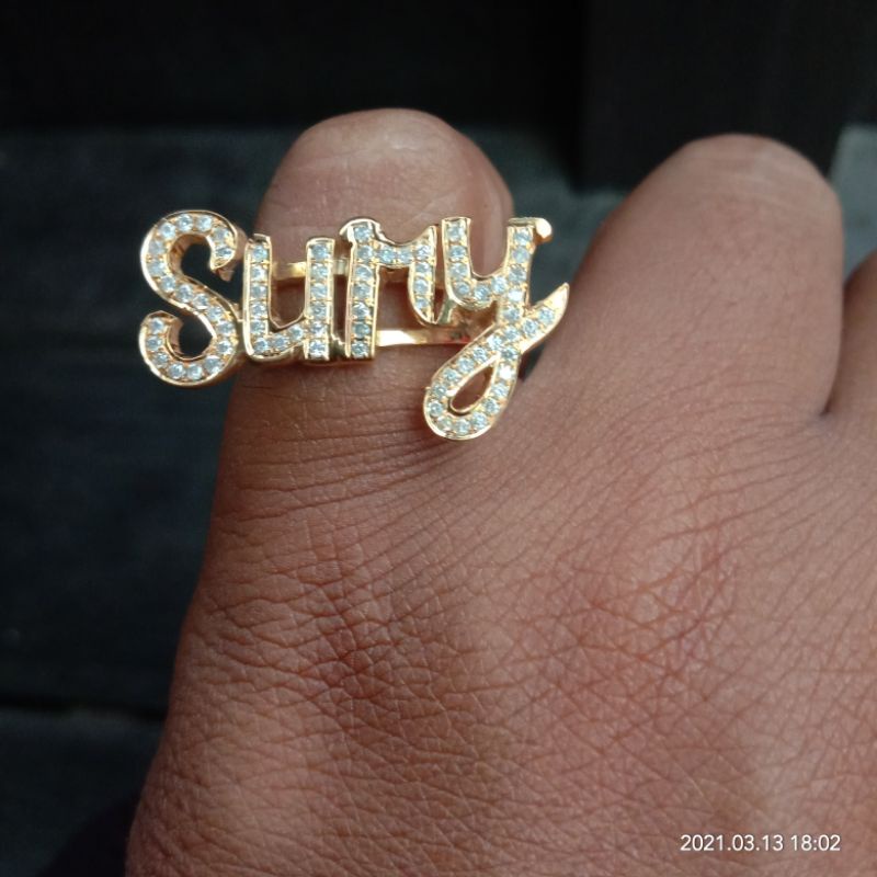 cincin nama huruf berlian