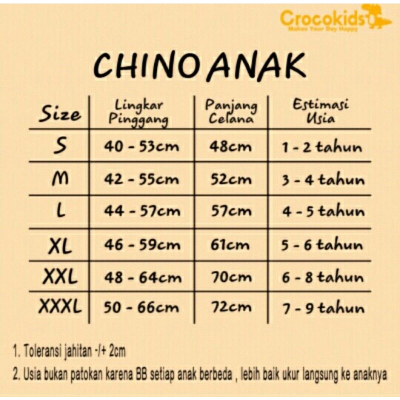 Chino Anak Laki Premium 1-9 Tahun