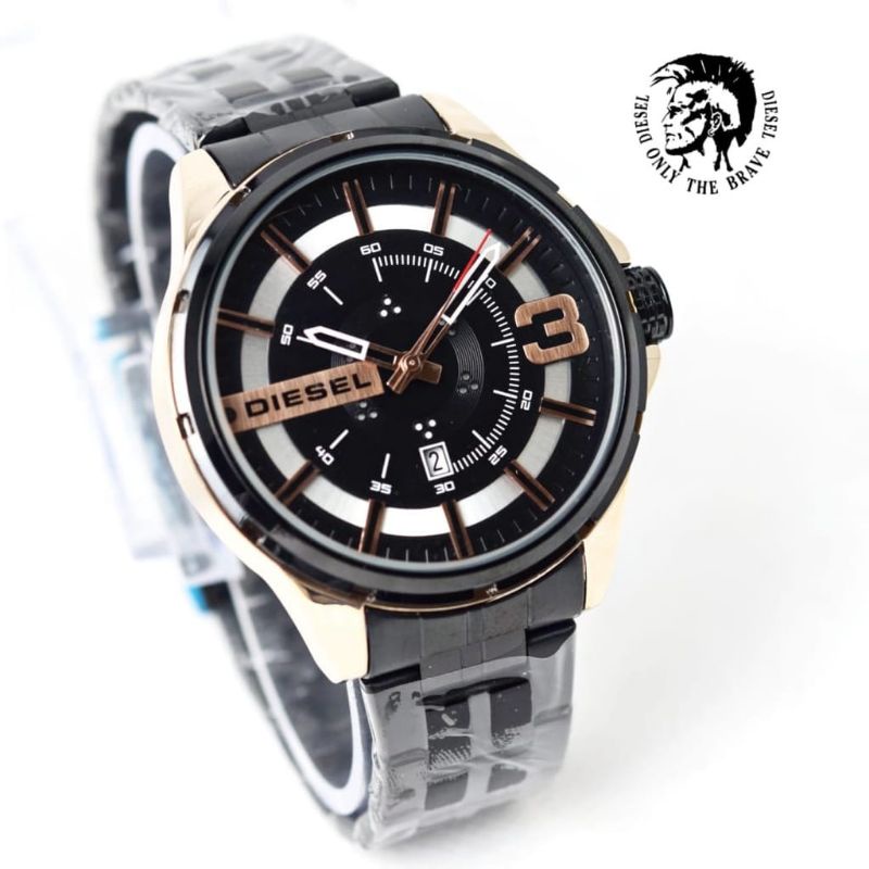 Jam Tangan Rantai Stainliss Steel Tanggal Aktif Jam Tangan Pria Diesel Warna Pilihan Kesukaan Pria