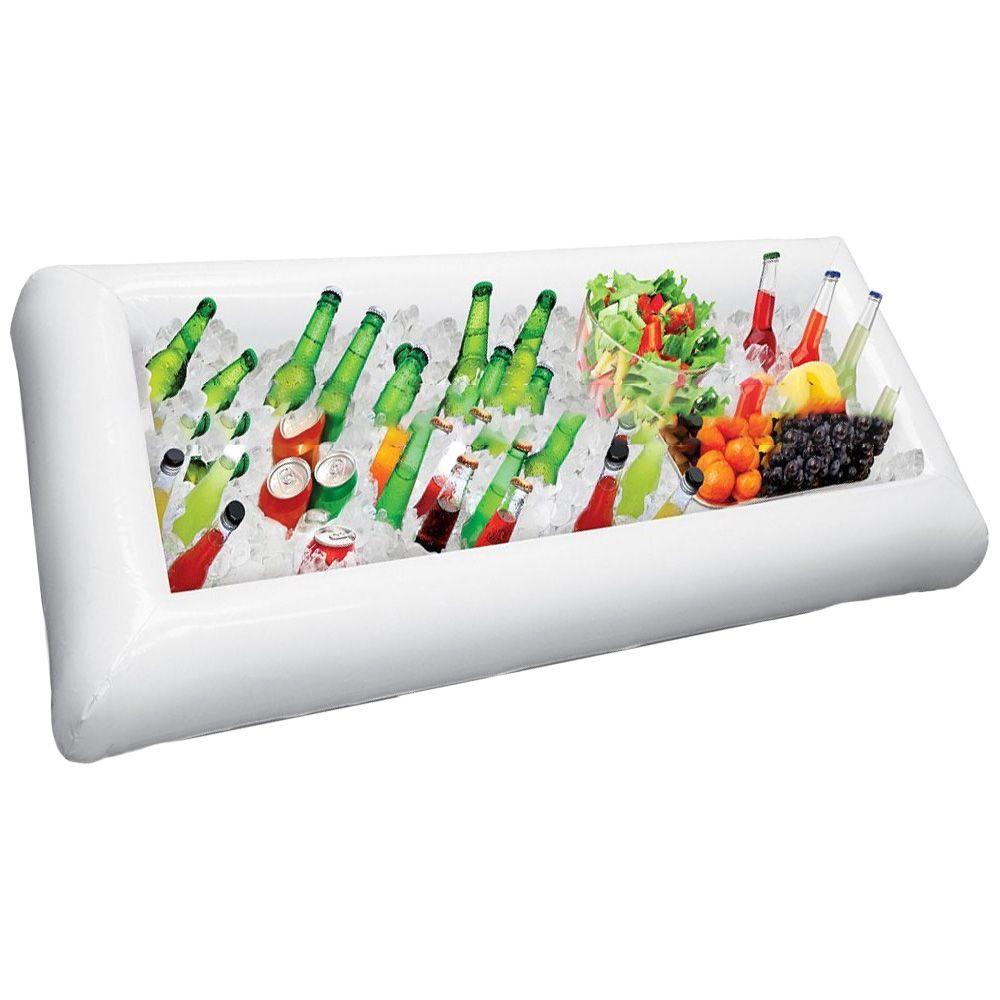 Top Inflatable Ice Bucket Salad Bar Prasmanan Pendingin Minuman BBQ Piknik Floating Tray