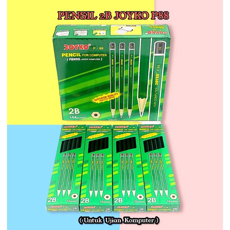 

12 pcs Pensil 2B Joyko P88 Hijau Untuk Ujian Komputer