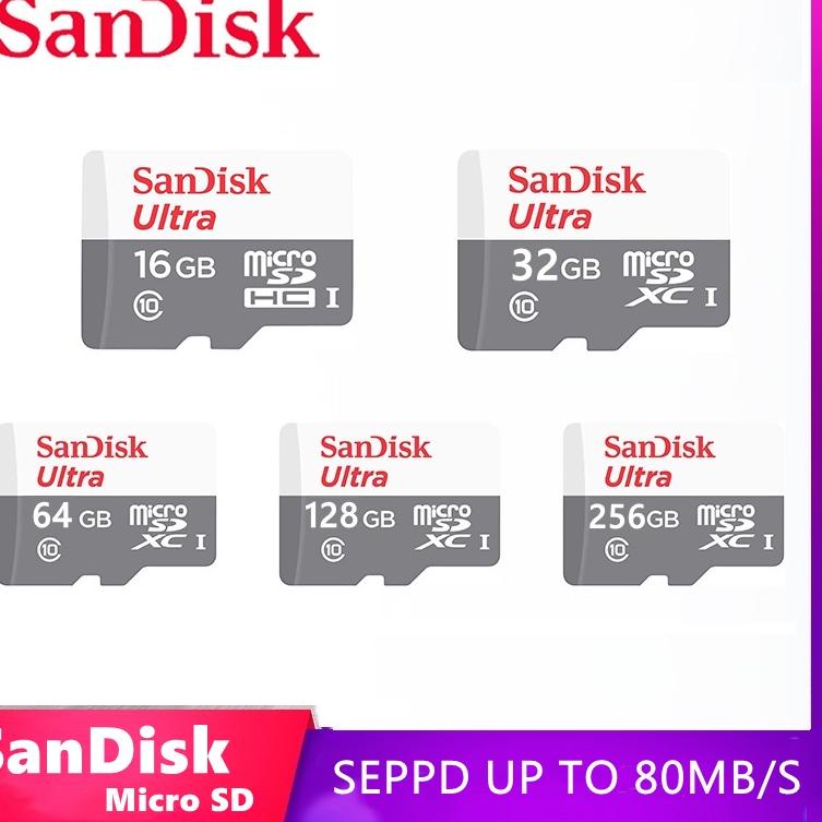 Best Seller SanDisk memory card 8/16/32/64/128/256/512GB CLASS 10 Micro SD Extreme Ultra microsd 80M