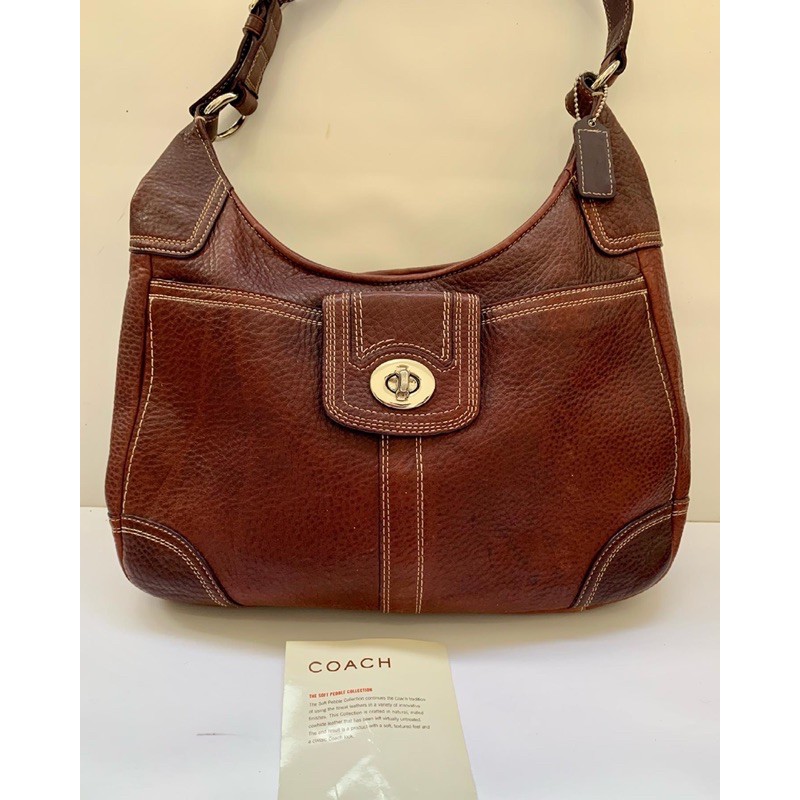 Preloved Coach Hamilton Pebbled Leather Hobo Bag