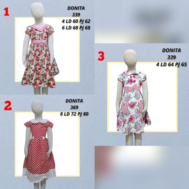 DRESS ANAK GAUN PESTA ANAK DRESS DONITA ANAK CEWEK ORIGINBAL