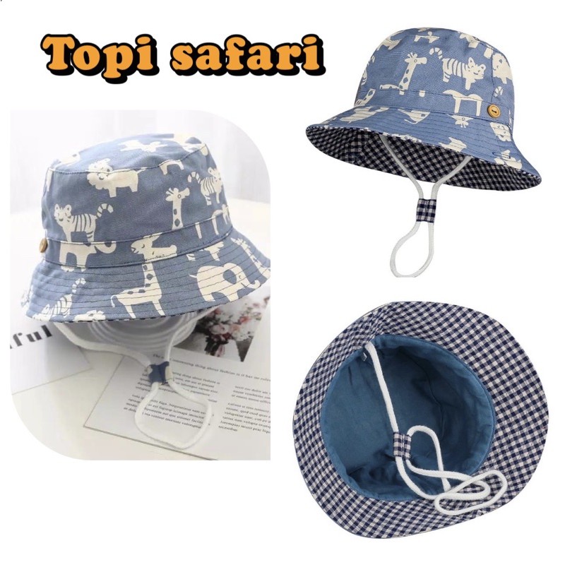 Bucket hat HIGH QUALITY Dino Navy UnserSea Topi pantai bayi 0-2 thn Import CBKS VC