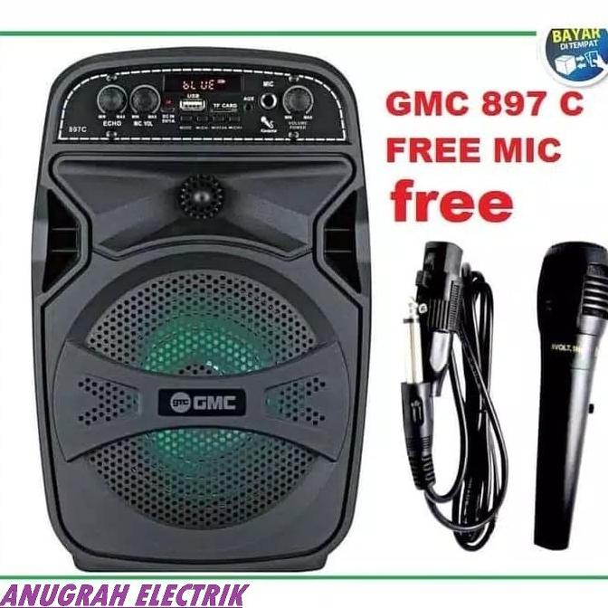 Gmc 897C Free Mic Speaker Aktif Portable Gmc 897C 6Inc Bluetooth Super Omeriamart