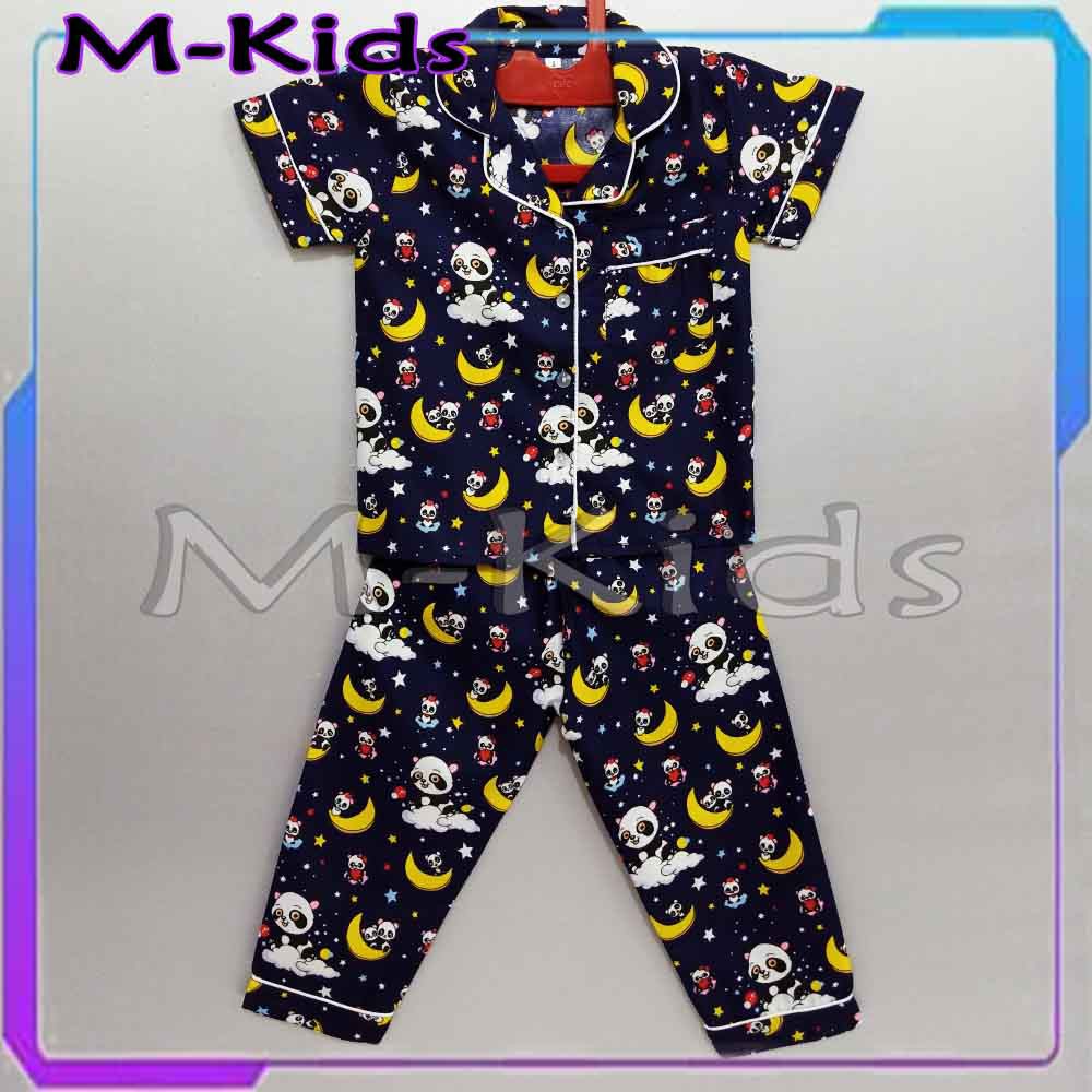 MKids88 - Baju Setelan Katun Piyama Anak Gambar T4YO / Mobil CAR Panda &amp; Spiderman