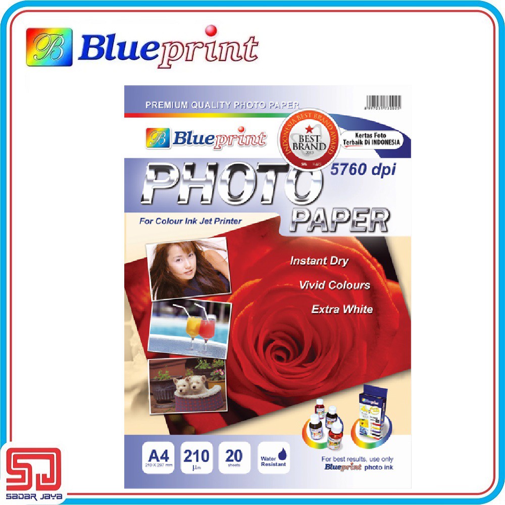 Blueprint Kertas Photo Glossy A4 190gsm Mawar Photo Paper Foto