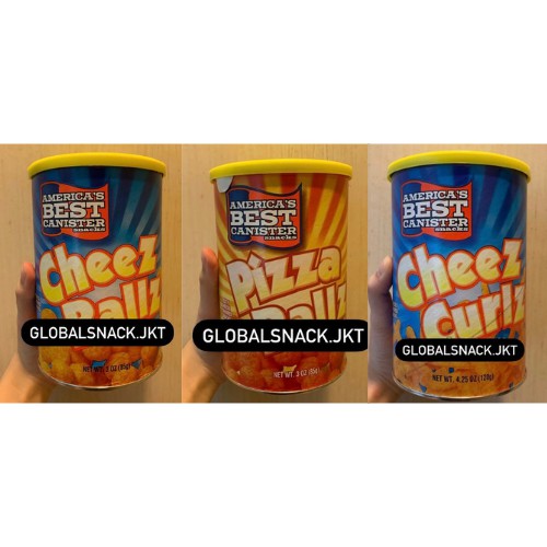 

AMERICA'S BEST CANISTER ABC SNACK CHEEZ BALLS / PIZZA BALLZ / CHEEZ CURLZ - USA