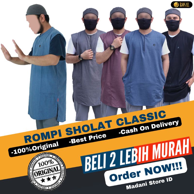 Baju Koko pria model Rompi shalat - Baju Pelapis kaos saat Sholat - rompi kurta pakistan
