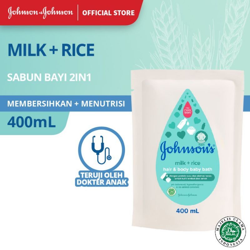 Johnsons hair&amp;body 400ml/Sabun n shampo bayi isi ulang